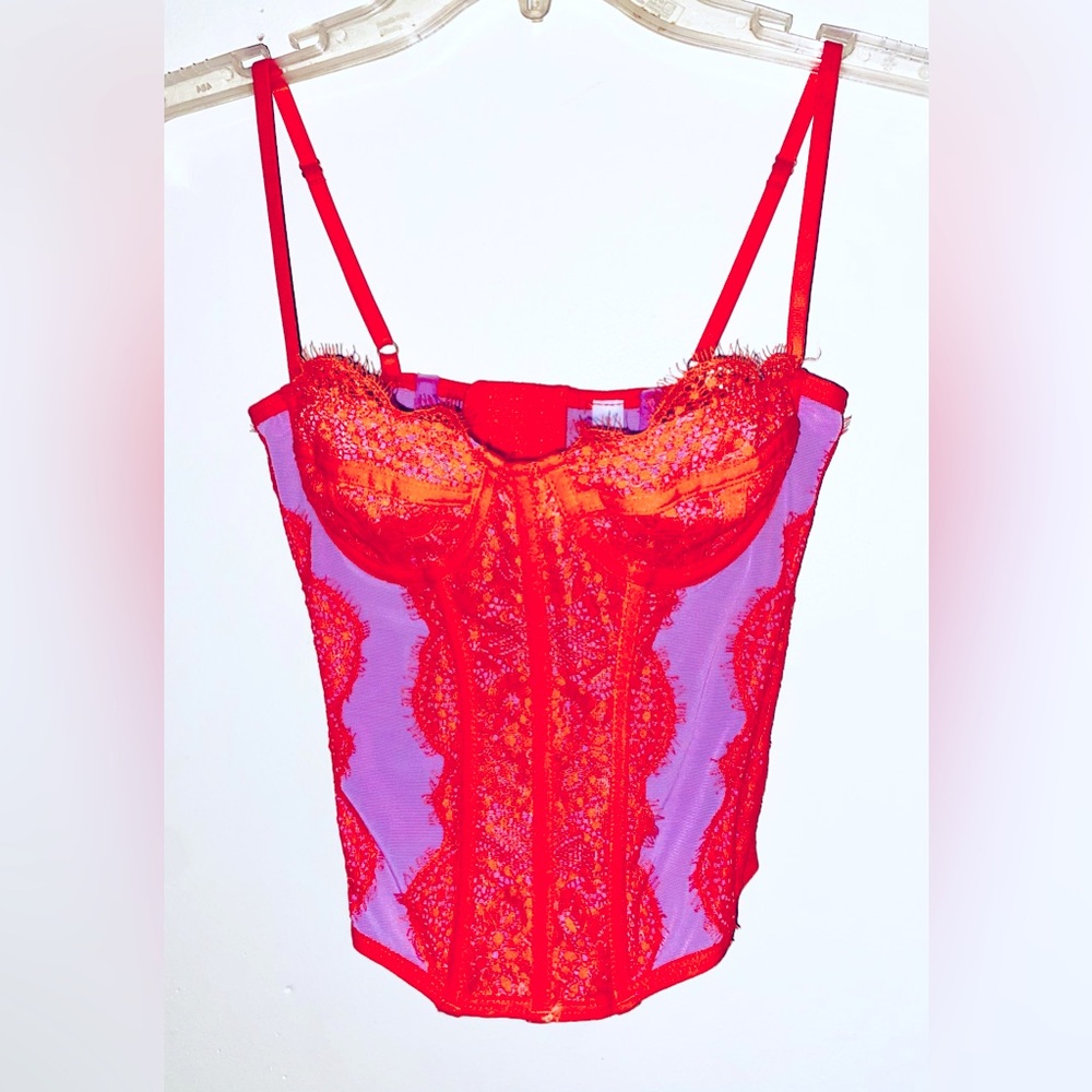 Urban Outfitters Purple & Coral Corset Size Small